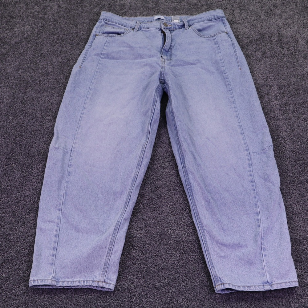 Time and Tru Jeans Womens 16 Blue High Rise Barrel Leg Cotton Blend Denim
